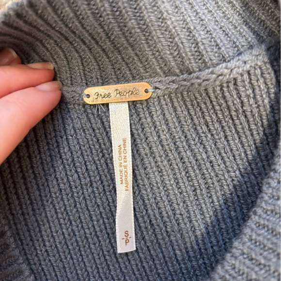 Free People Easy Street Crop Sweater in Lead - Picture 4 of 4